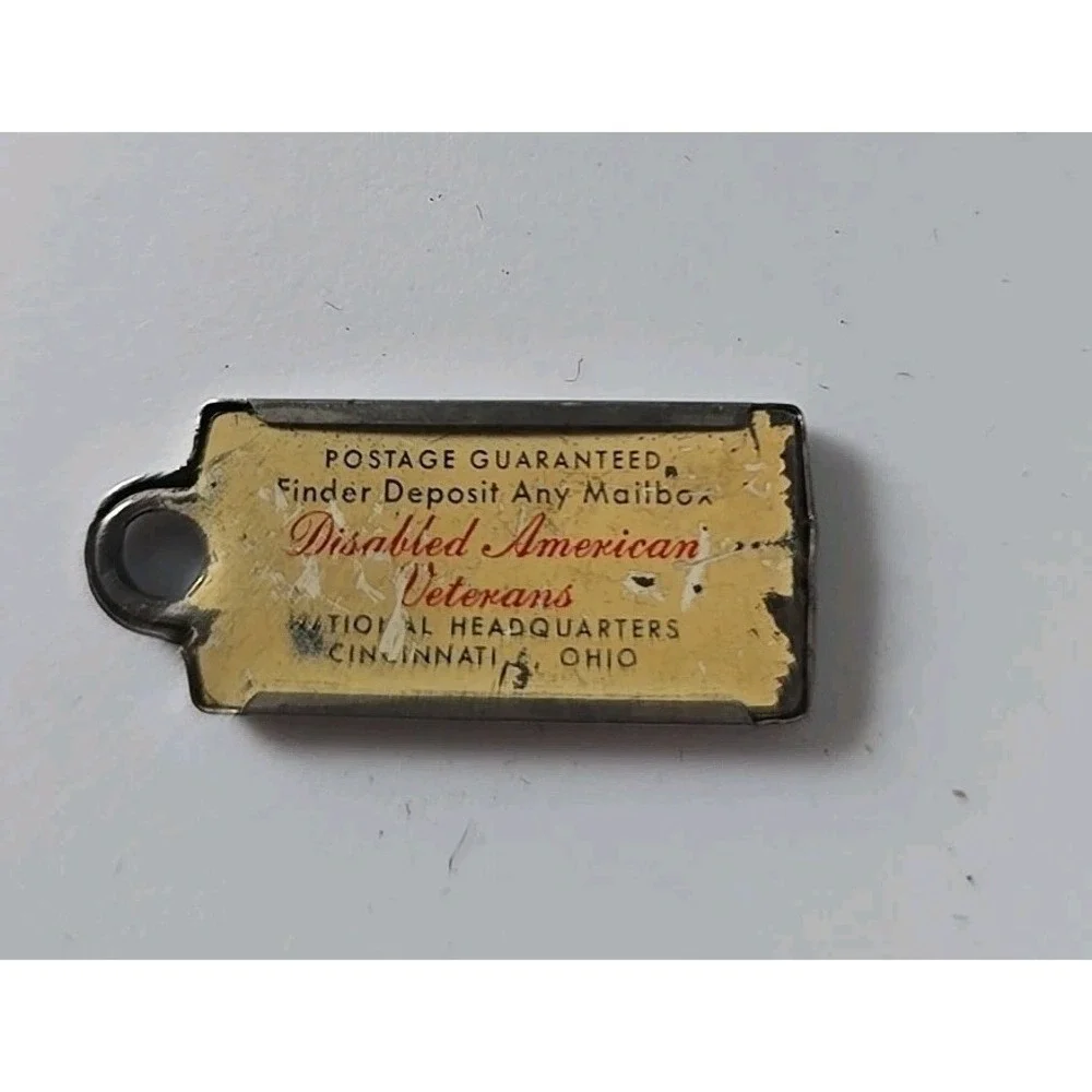 Vintage Illinois Disabled American Veterans Mini‎ License Plate 1957 Key Fob